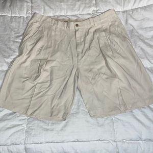 Dry cleaned silk. Tommy Bahama shorts.